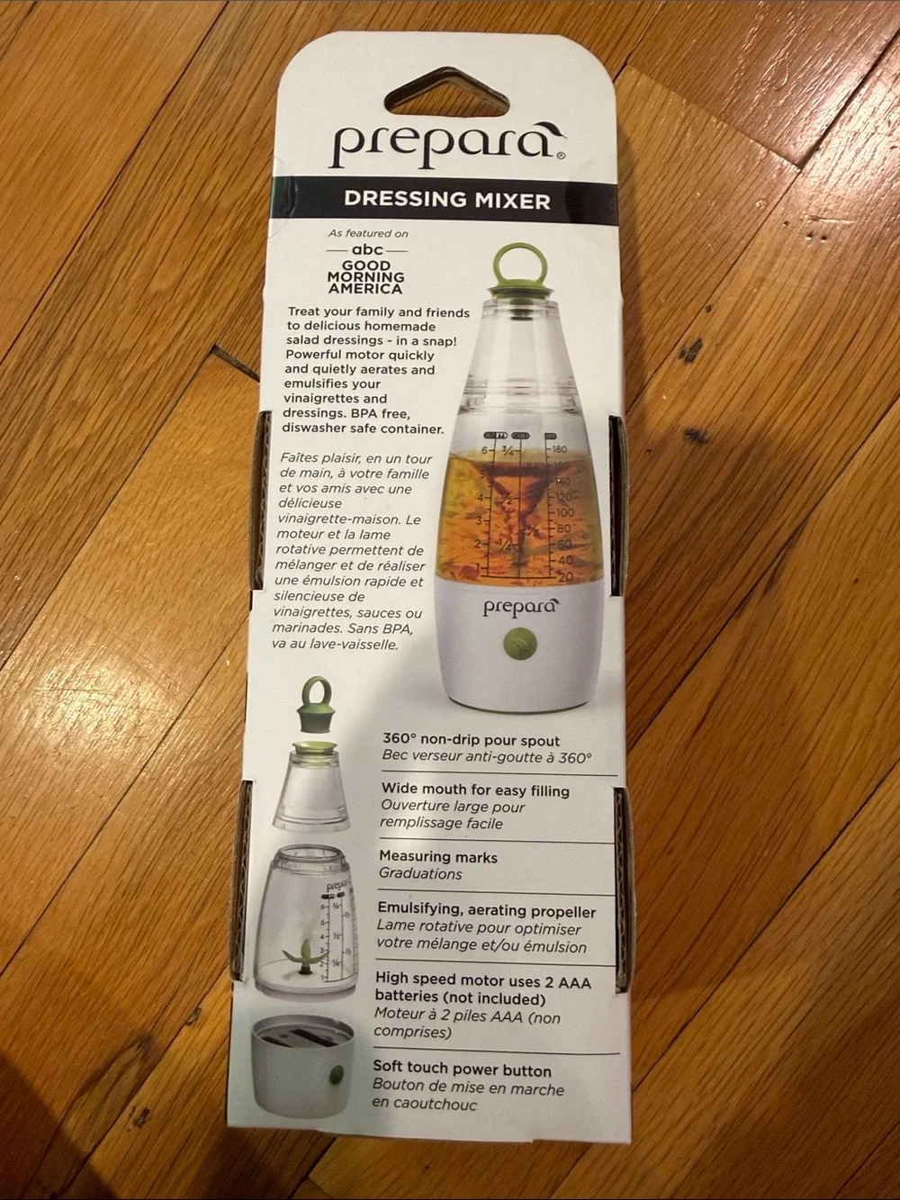 Prepara Green Dressing Mixer - Lightweight Salad Dressing Shaker